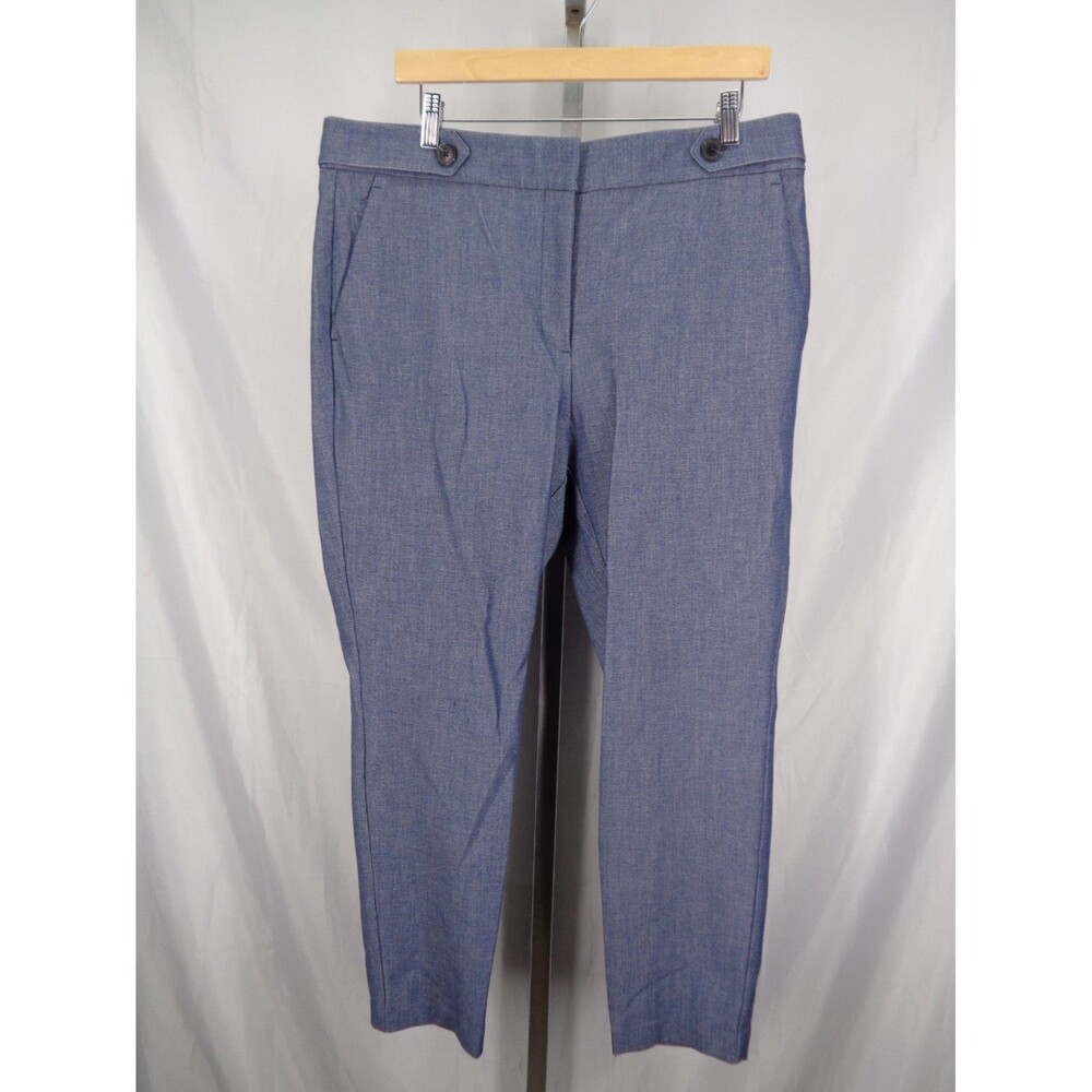 Loft Curvy Blue Chambray The Skinny Ankle Pants Size 14 New